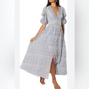 Petal & Pup Light Blue Floral Midi Dress